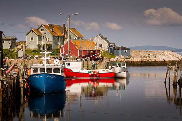 Peggy's Cove boats, Morning sun